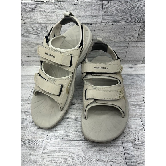Merrell Sandals Reactor Womens Sz 10 Tan Beige Hiking Trail Strap Casual Walker - Picture 1 of 13